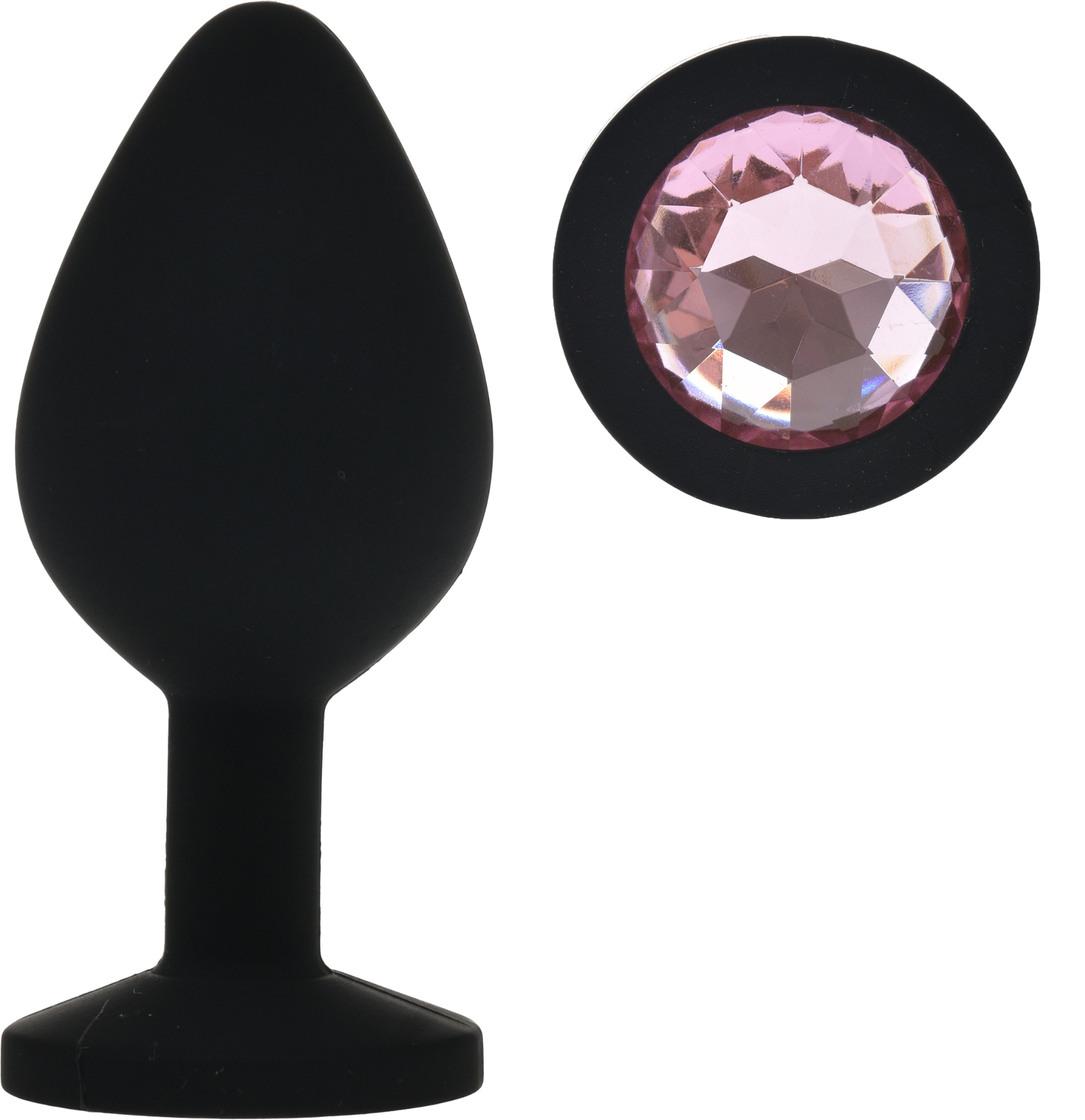 Dop Anal Silicone Buttplug, Medium, Negru/Roz Deschis, Guilty Toys