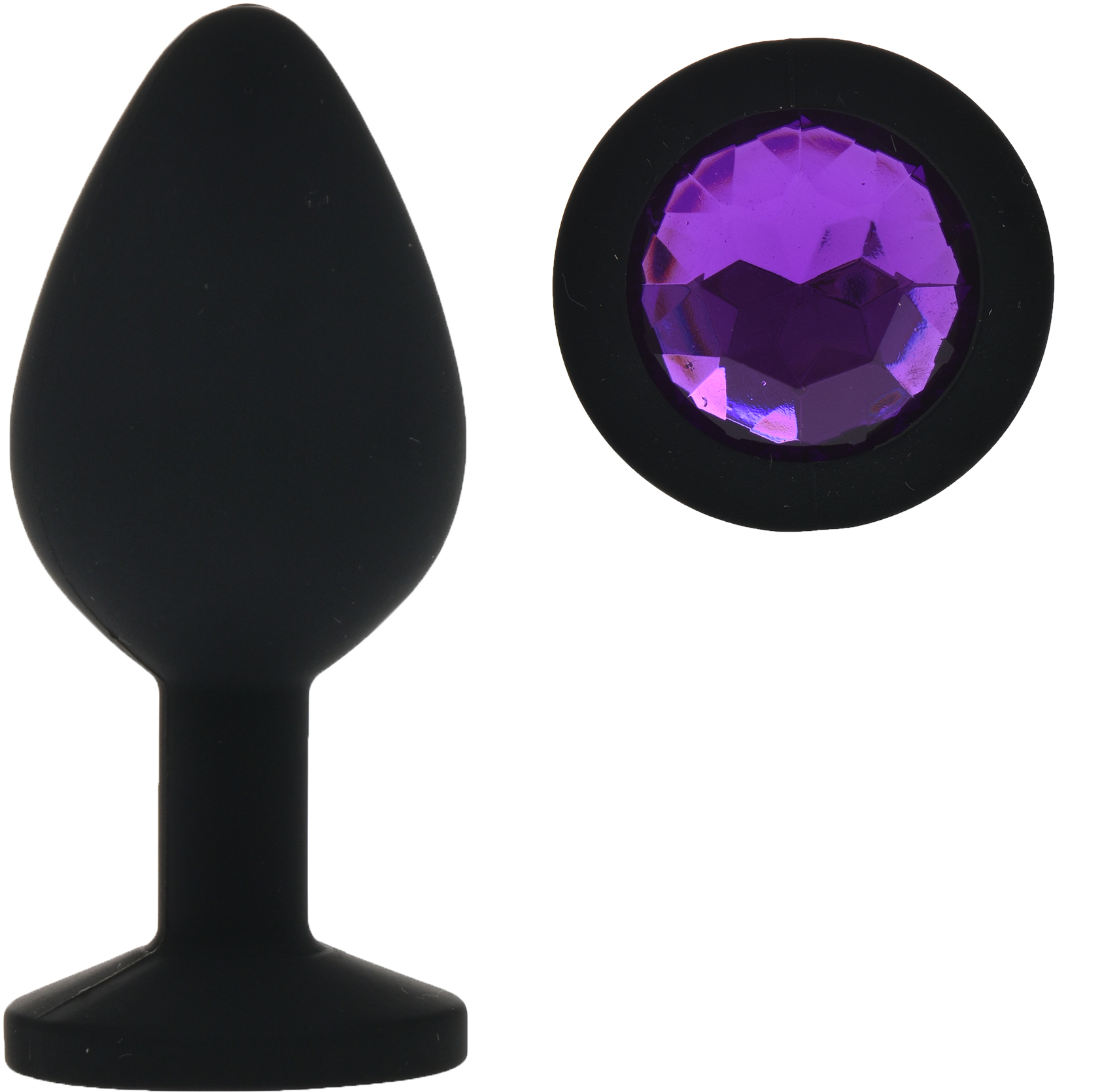 Dop Anal Silicone Buttplug Medium Negru/Mov Guilty Toys, #1, Erotic24.ro