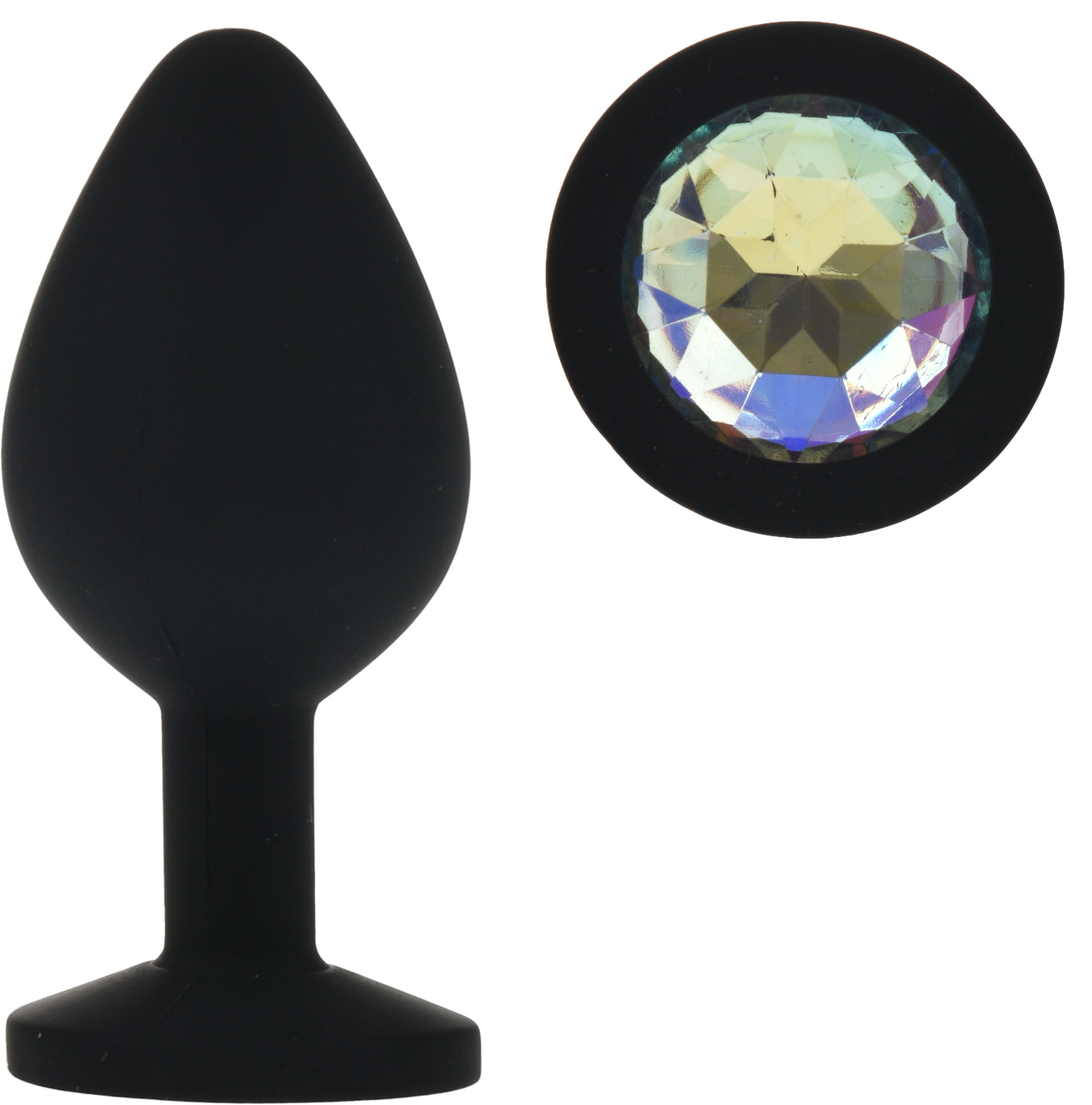 Dop Anal Silicone Buttplug Medium Negru/Iridescent Guilty Toys, Nr. 1, Erotic24.ro
