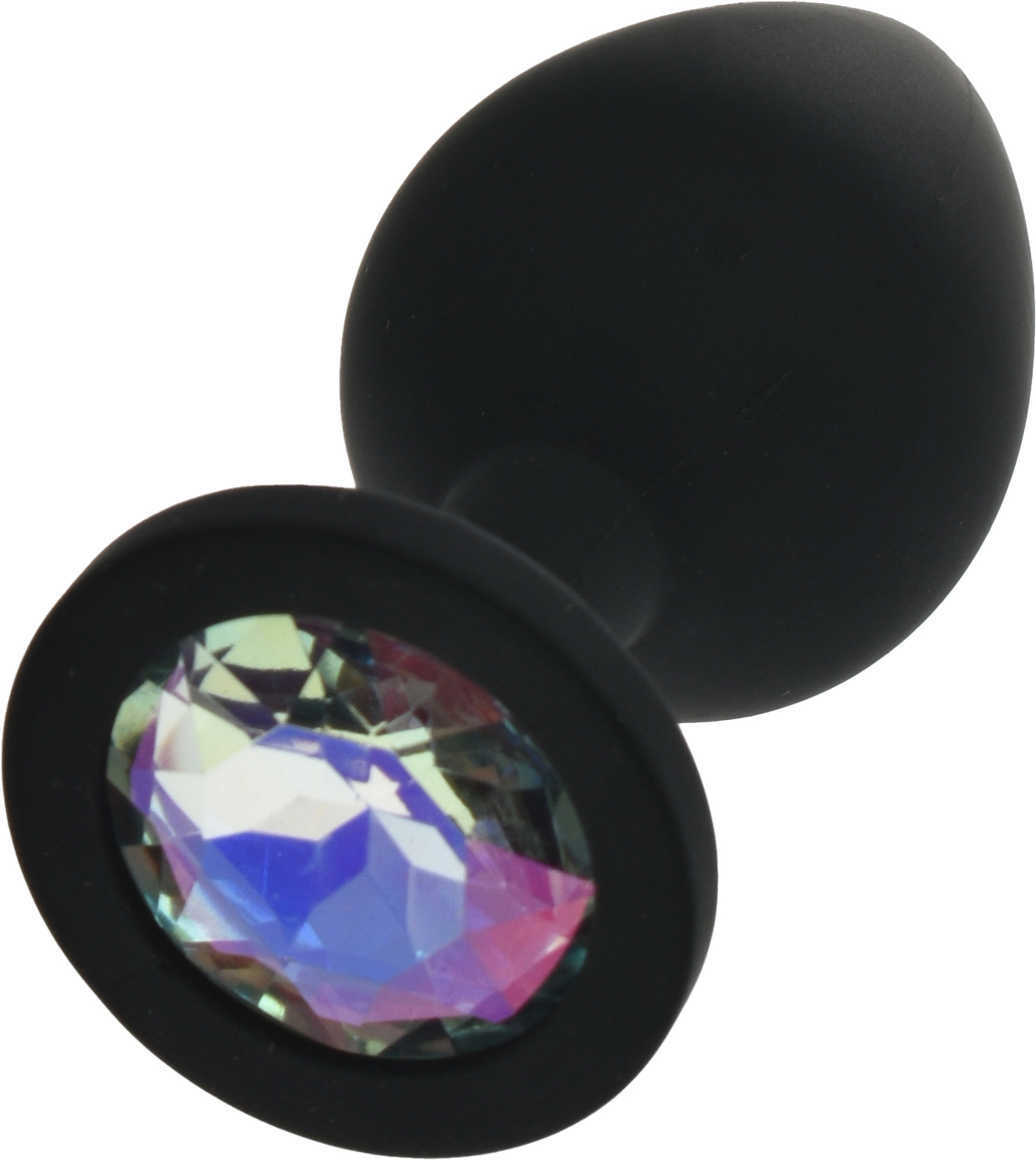 Dop Anal Silicone Buttplug Medium Negru/Iridescent Guilty Toys, Nr. 2, Erotic24.ro