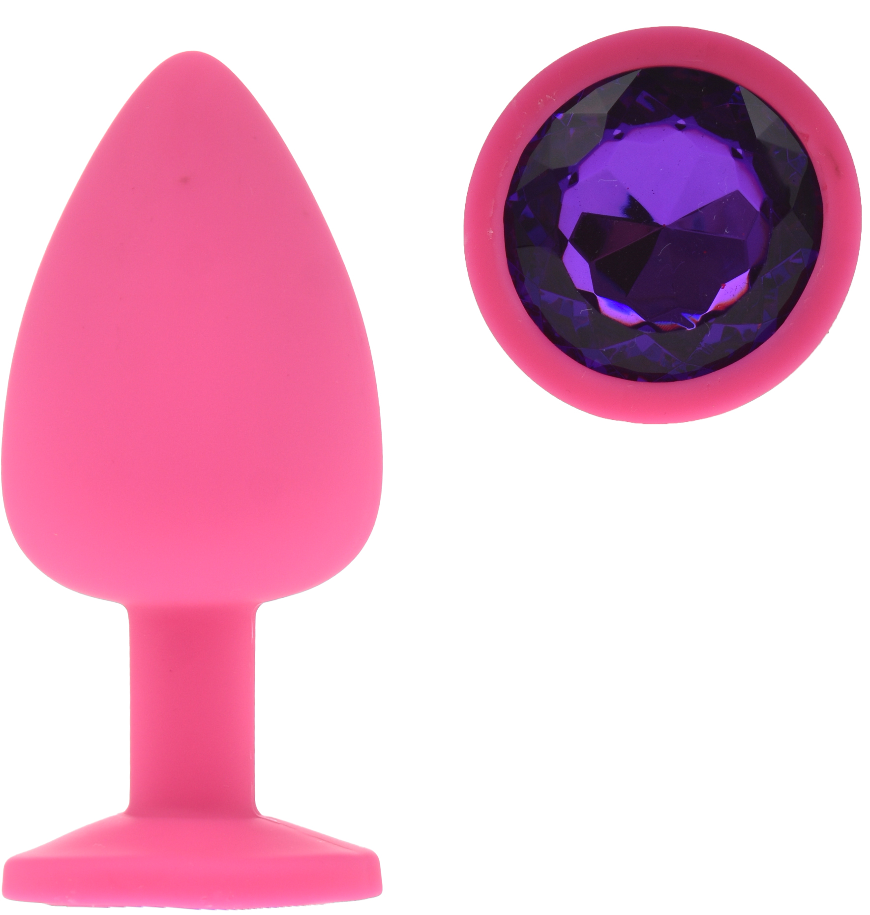 Dop Anal Silicone Buttplug Large Roz/Mov Guilty Toys, #1, Erotic24.ro