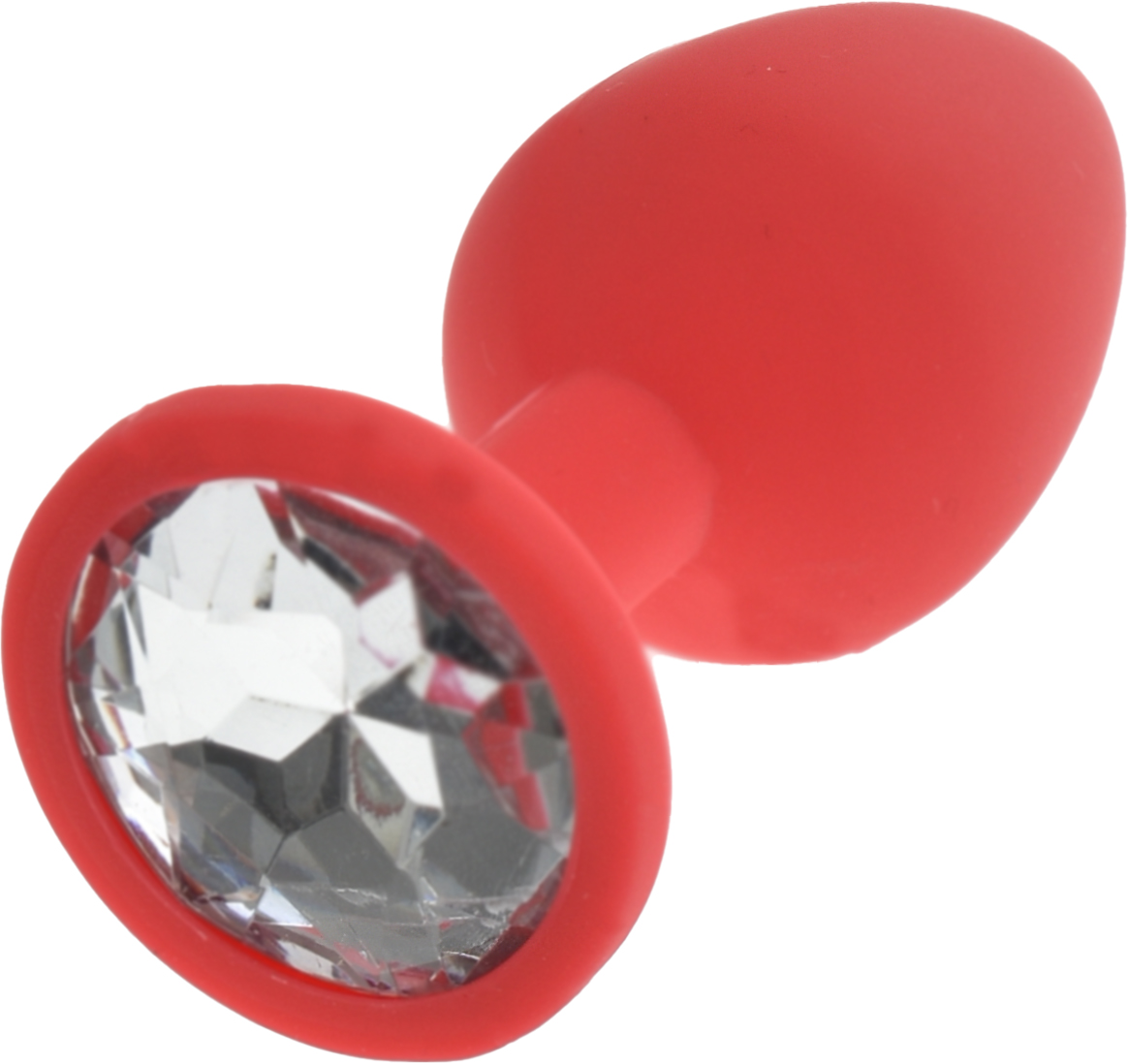 Dop Anal Silicone Buttplug, Small, Rosu/Clear, Guilty Toys, Nr. 2, Erotic24.ro