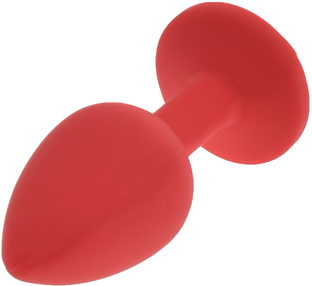 Dop Anal Silicone Buttplug, Small, Rosu/Clear, Guilty Toys, Nr. 3, Erotic24.ro