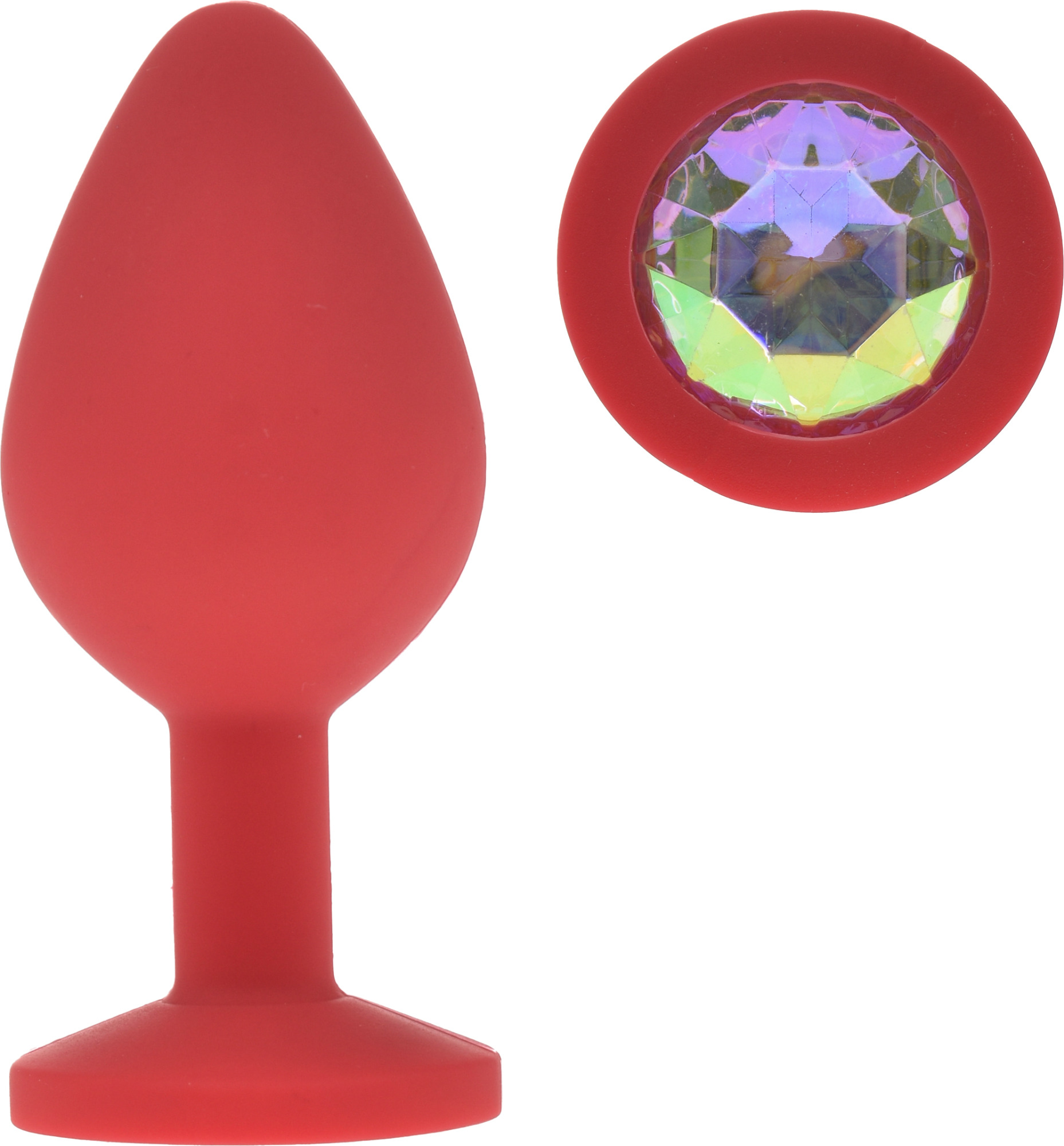 Dop Anal Silicone Buttplug Medium Rosu/Iridescent Guilty Toys, Nr. 1, Erotic24.ro