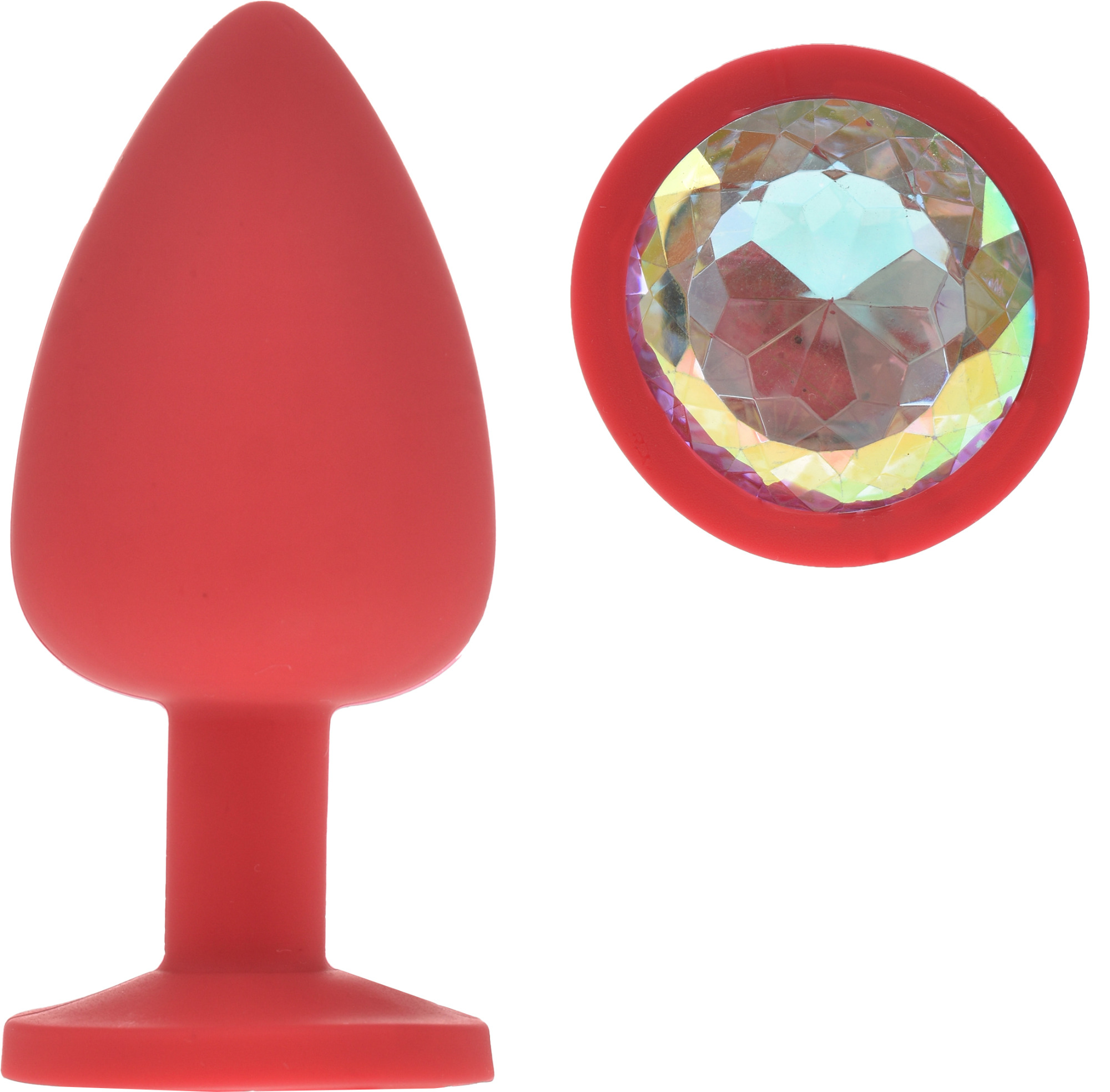 Dop Anal Silicone Buttplug Large Rosu/Iridescent Guilty Toys, #1, Erotic24.ro