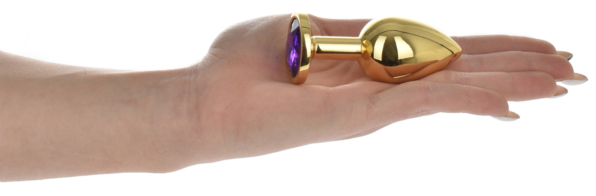 Dop Anal Metallic Buttplug, Small, Auriu/Mov, Passion Labs, #4, Erotic24.ro