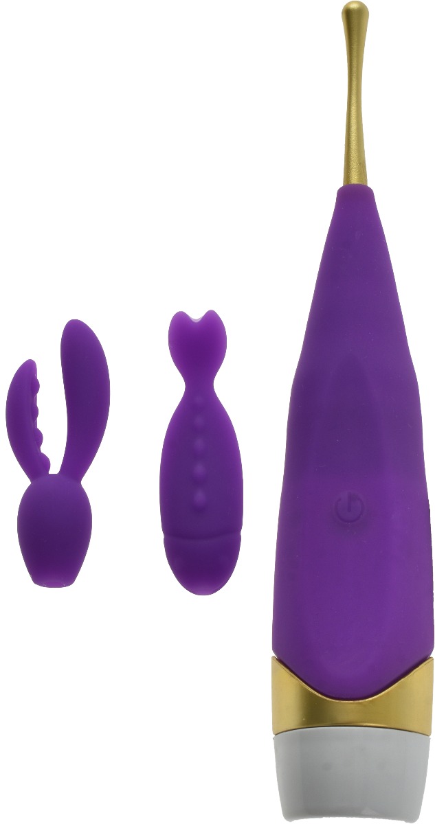 Vibrator Alice cu 2 Capete de Schimb Silicon Mov Passion Labs