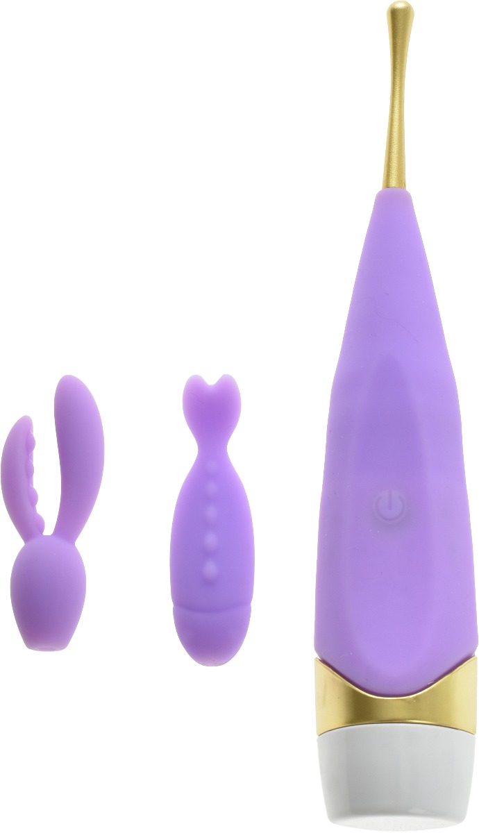 Vibrator Alice cu 2 Capete de Schimb Silicon Lila Passion Labs, Nr. 4, Erotic24.ro