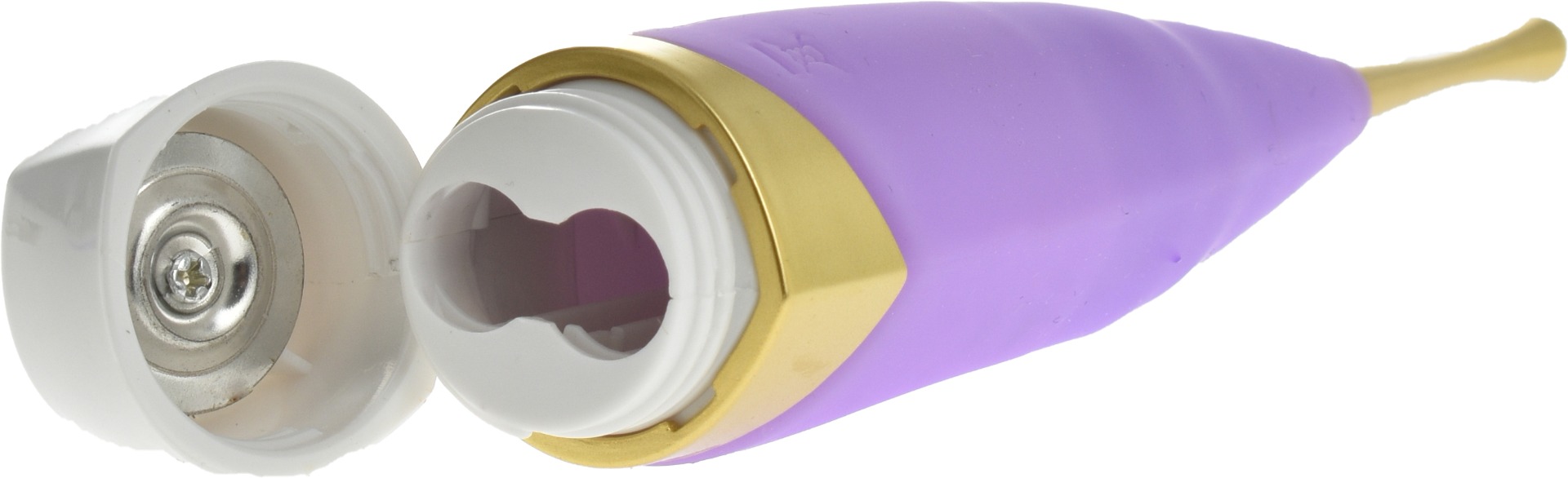 Vibrator Alice cu 2 Capete de Schimb Silicon Lila Passion Labs, Nr. 5, Erotic24.ro