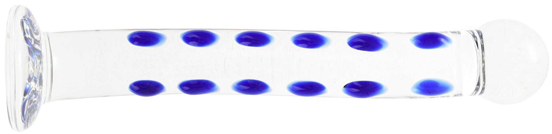 Dildo Sticla Ribbed Clear/Albastru 22.5 cm Mokko Toys, #2, Erotic24.ro