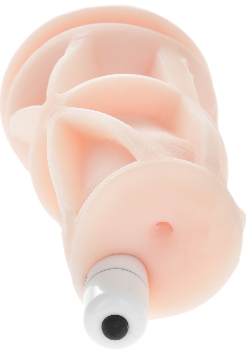 Masturbator Realist Pussy cu Vibratii Alb 18 cm Passion Labs, Nr. 4, Erotic24.ro