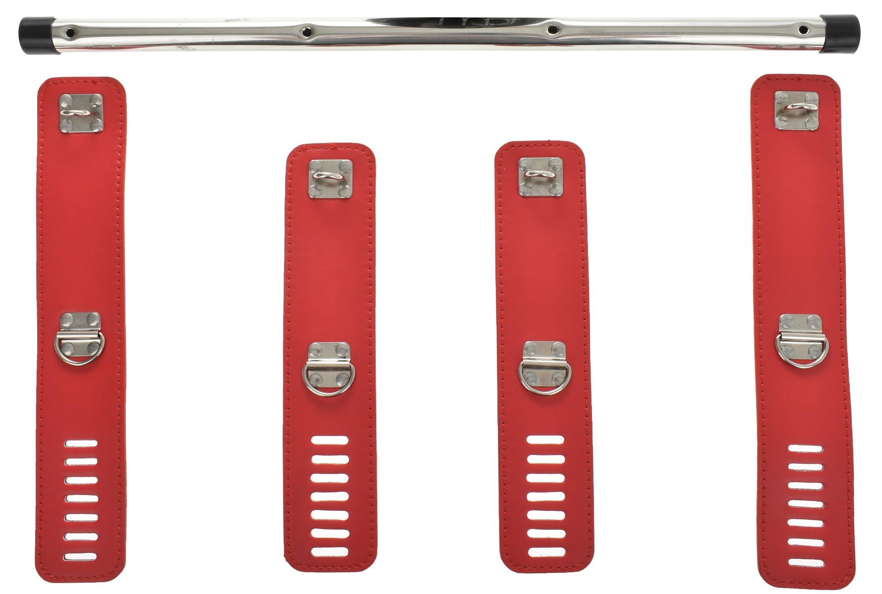 Set Bondage Maini&Picioare cu Bara Rosu, #2, Erotic24.ro