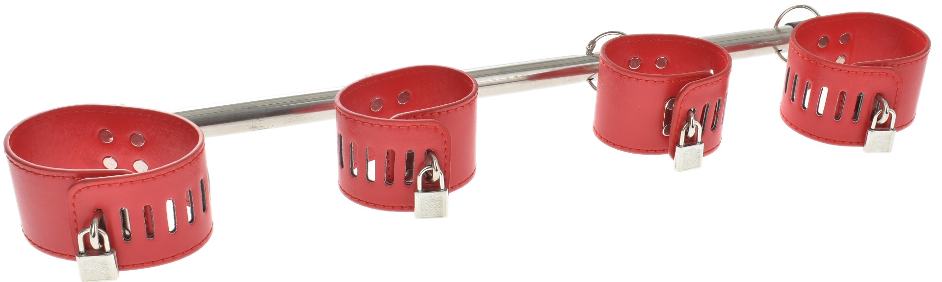 Set Bondage Maini&Picioare cu Bara Rosu, #1, Erotic24.ro