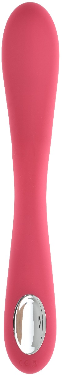 Vibrator Slim Punctul G 12 Moduri+Incalzire USB Silicon Rosu 20.5 cm Guilty Toys, #2, Erotic24.ro