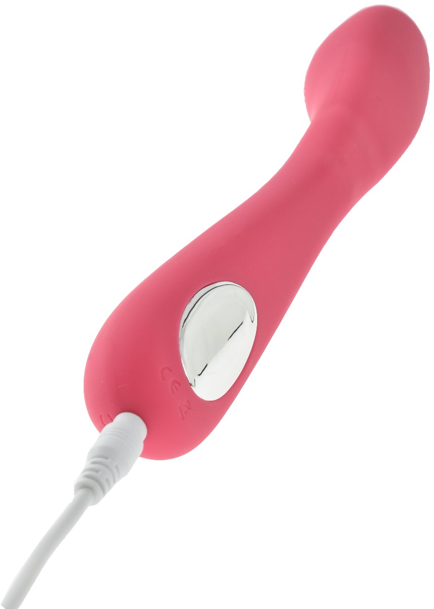 Vibrator Slim Punctul G 12 Moduri+Incalzire USB Silicon Rosu 20.5 cm Guilty Toys, #5, Erotic24.ro
