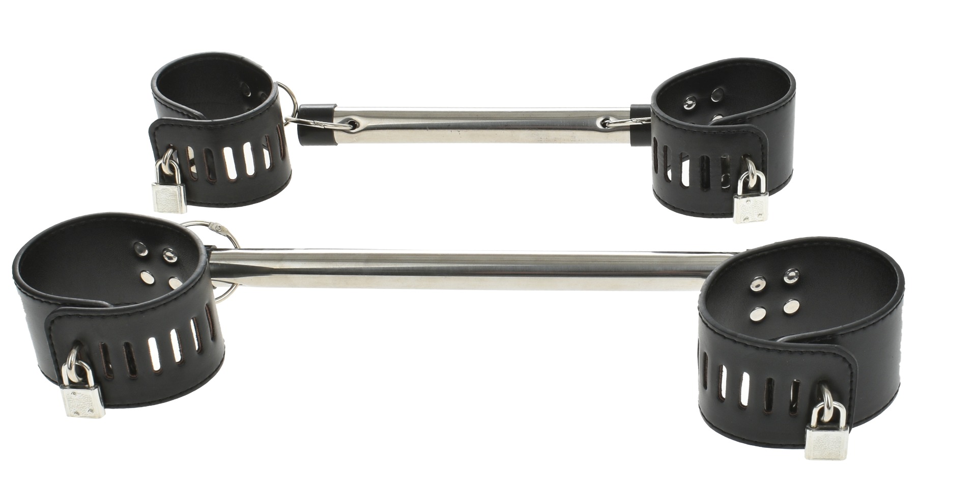 Kit Bondage 2 Bare cu Catuse Maini&Picioare Negru, #1, Erotic24.ro