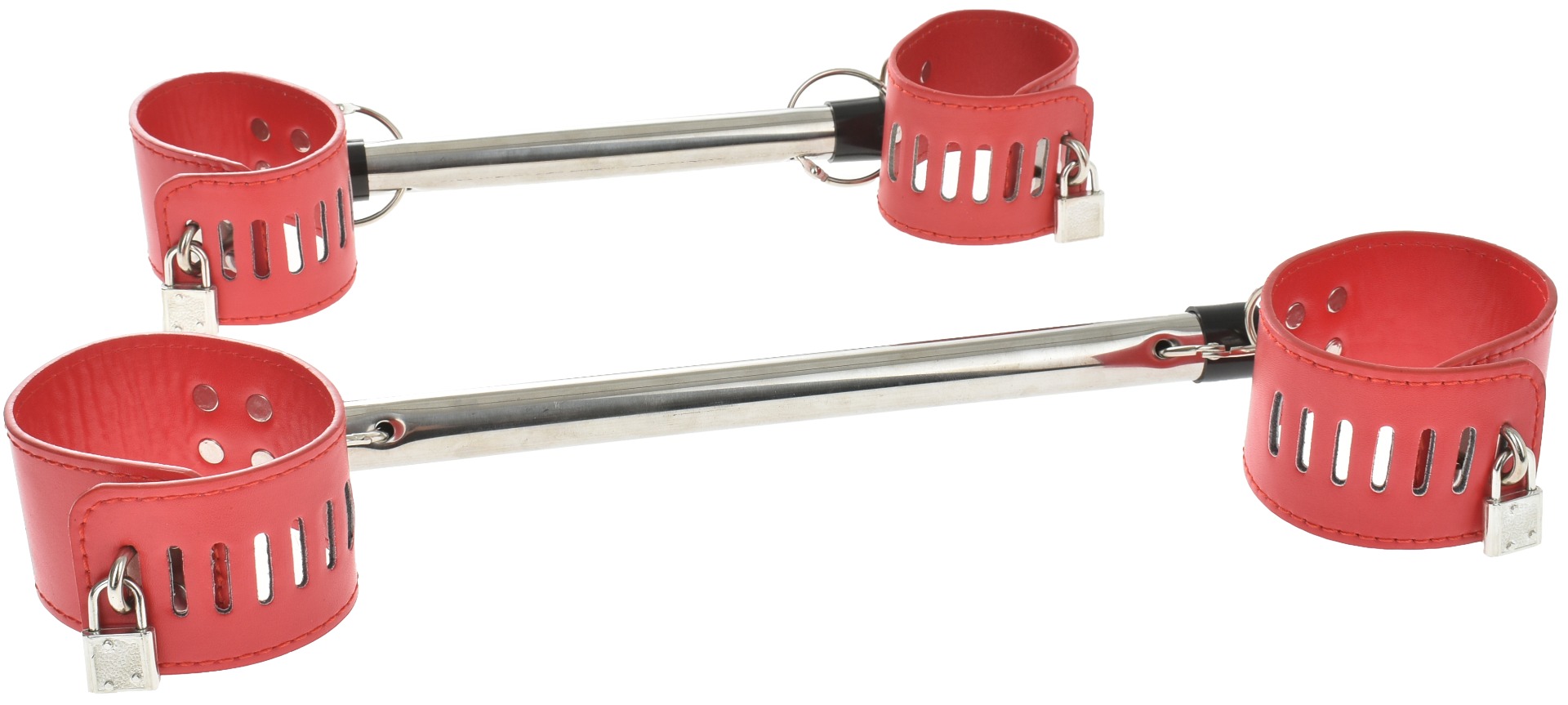 Kit Bondage 2 Bare cu Catuse Maini&Picioare Rosu, #1, Erotic24.ro