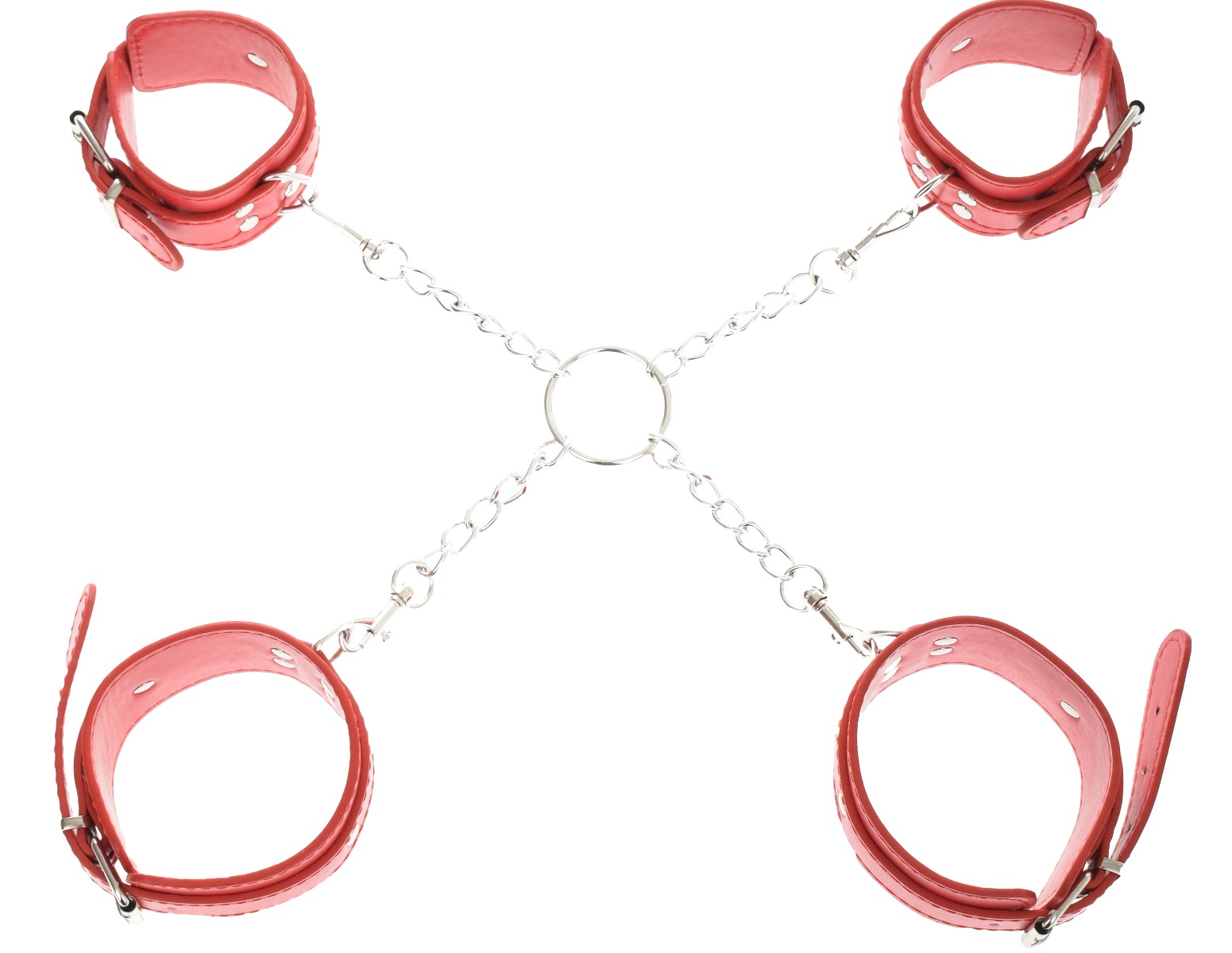 Catuse Maini&Picioare cu Lant Rosii Guilty Toys, #2, Erotic24.ro