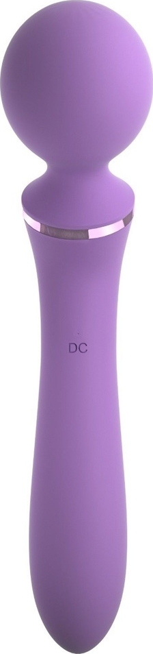 Vibrator Duo Wand Massage-Her, 2 Capete Stimulatoare, 10 Moduri Vibratii, Silicon, USB, Roz, 20 cm, #3, Erotic24.ro