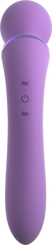 Vibrator Duo Wand Massage-Her, 2 Capete Stimulatoare, 10 Moduri Vibratii, Silicon, USB, Roz, 20 cm, #4, Erotic24.ro