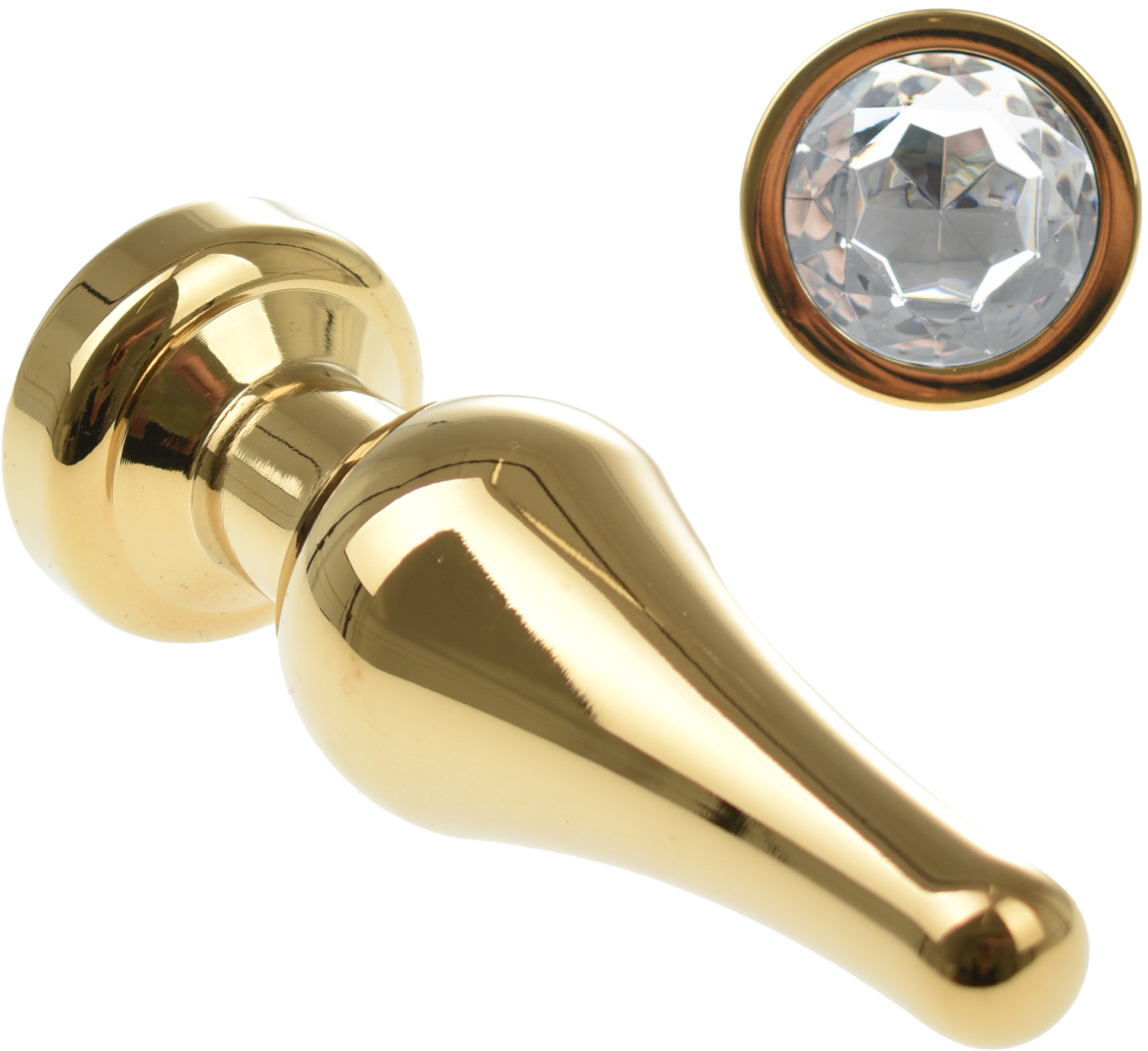 Dop Anal Emery Large Metalic Auriu Cristal Alb Passion Labs, #2, Erotic24.ro