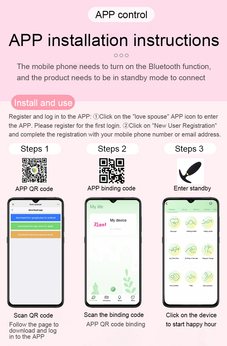 Ou Vibrator Smart Eva App Control Bluetooth USB Roz 22 cm Mokko Toys, Good Vibes, #12, Erotic24.ro