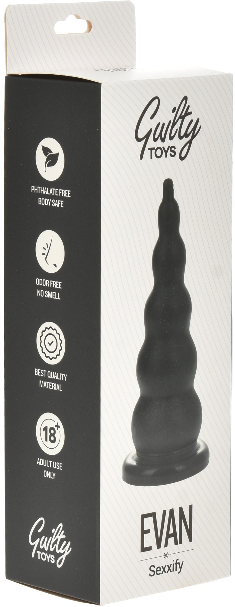 Dop Anal Evan Negru 19 cm Guilty Toys, #4, Erotic24.ro