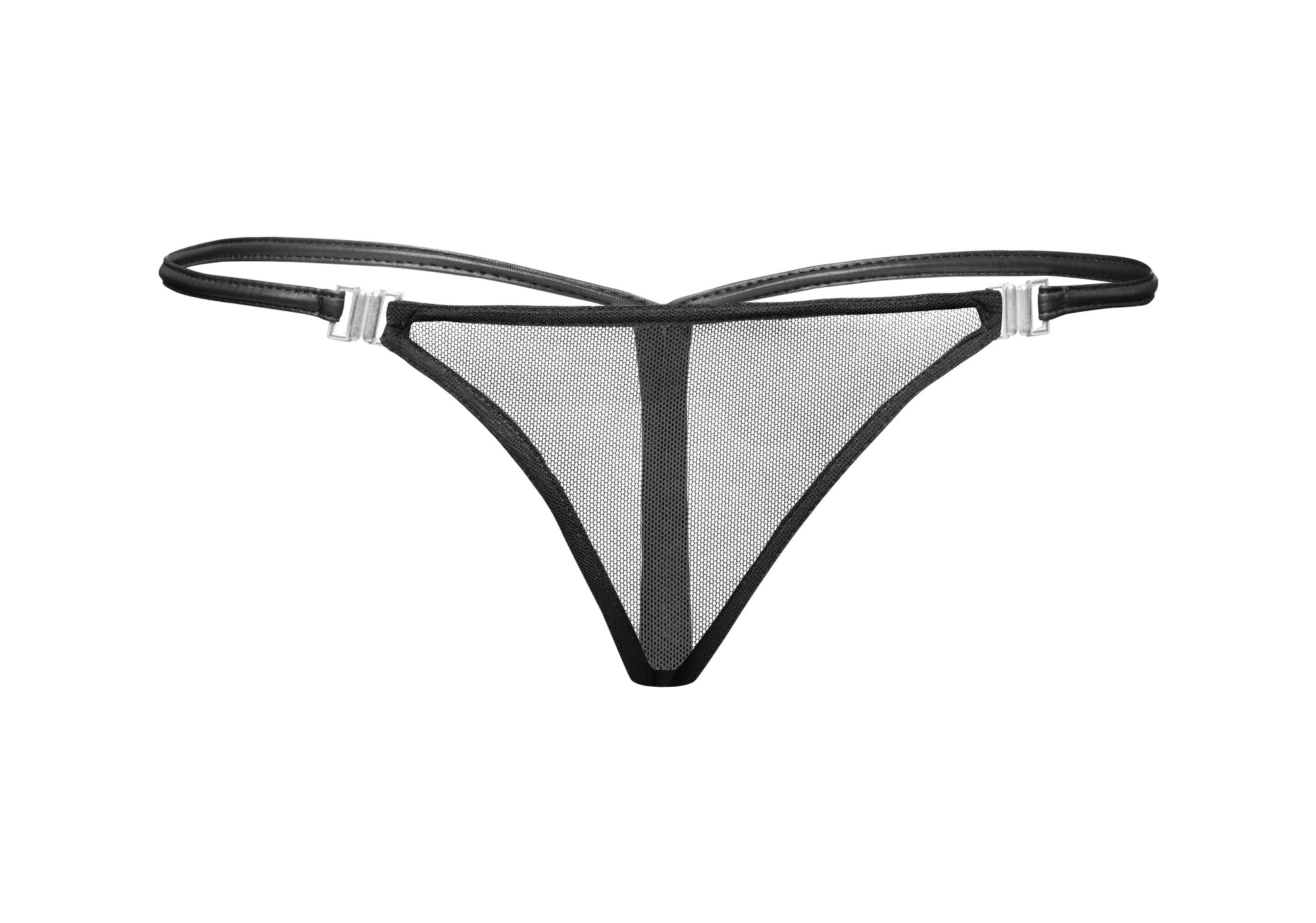 Bikini Material Tul si Wetlook cu Deschideri Laterale M, #1, Erotic24.ro