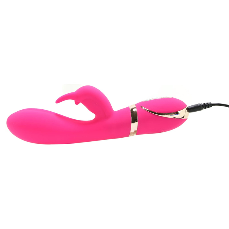 Vibrator Iepuras Ultra-Soft, 7 Moduri Vibratii, Silicon, USB, Roz, 22.7 cm, #3, Erotic24.ro