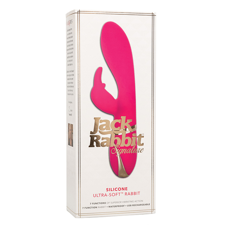 Vibrator Iepuras Ultra-Soft, 7 Moduri Vibratii, Silicon, USB, Roz, 22.7 cm, #6, Erotic24.ro