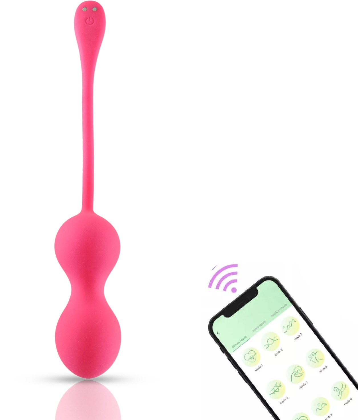 Bile Vaginale Fendi Mobile APP, Bluetooth Control, Silicon, USB, Fuchsia, 21.8 cm, Passion Labs, My Little Secret, #1, Erotic24.ro
