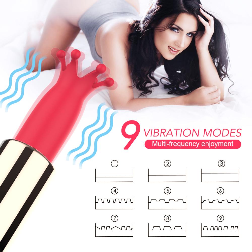 Vibrator Ruj 9 Moduri Vibratii USB Roz Deschis Guilty Toys, #4, Erotic24.ro