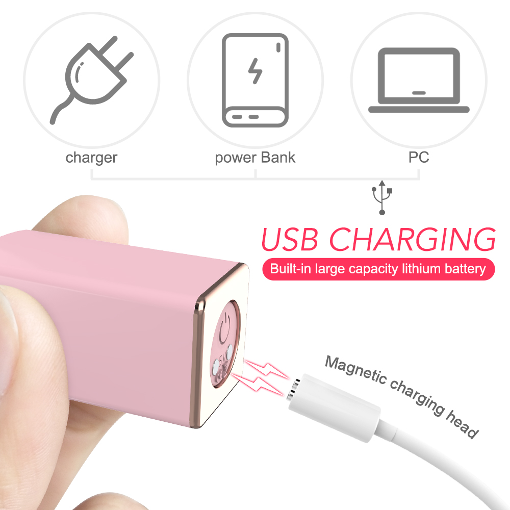 Vibrator Ruj 9 Moduri Vibratii USB Roz Deschis Guilty Toys, #6, Erotic24.ro