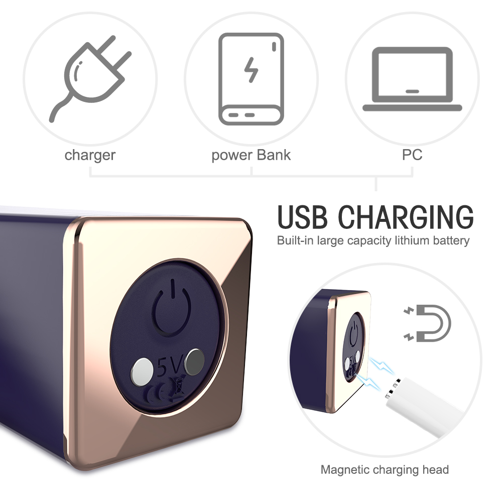 Vibrator Ruj 9 Moduri Vibratii USB Albastru Guilty Toys, #6, Erotic24.ro