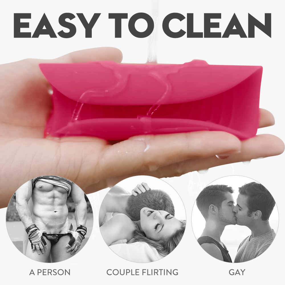 Masturbator Alden, 9 Moduri Vibratii, Silicon, USB, Rosu, 11.6 cm, Guilty Toys, Nr. 5, Erotic24.ro