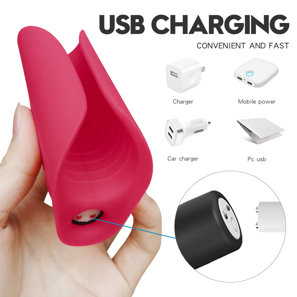 Masturbator Alden, 9 Moduri Vibratii, Silicon, USB, Rosu, 11.6 cm, Guilty Toys, Nr. 8, Erotic24.ro