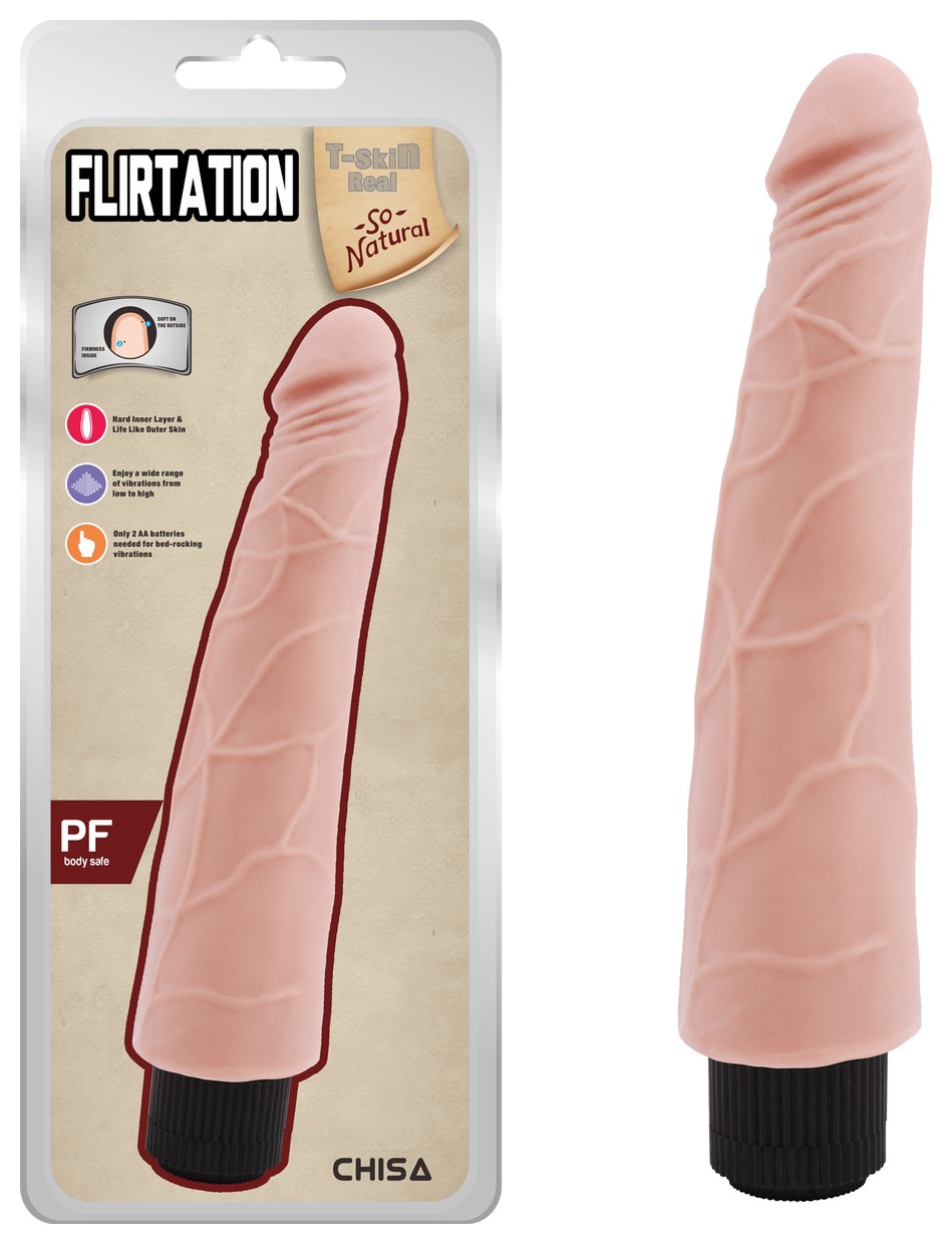 Vibrator Multispeed Flirtation TPE Natural 24 cm, #2, Erotic24.ro