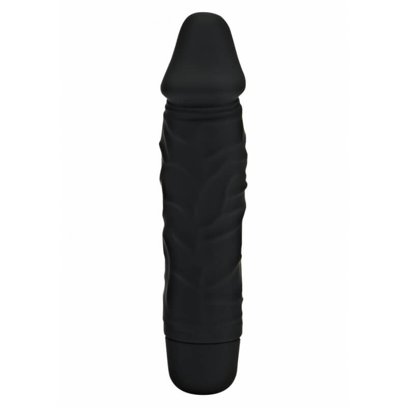 Mini Vibrator Realist Classic, Multispeed, Silicon, Negru, 15.5 cm, Nr. 2, Erotic24.ro