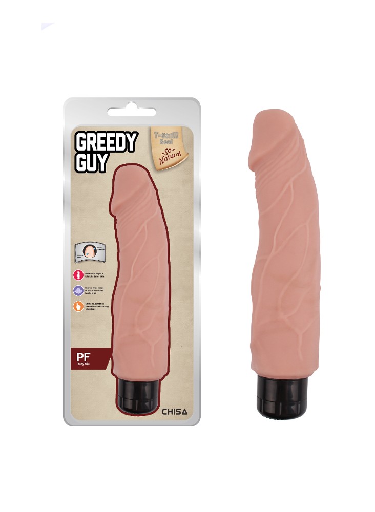 Vibrator Realist Greedy Guy Multispeed TPE Natural 24 cm