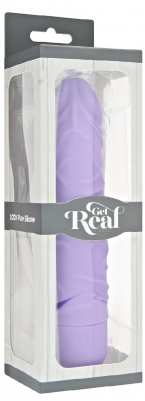 Vibrator Classic Get Real, Multispeed, Silcon, Mov, 19cm, Nr. 2, Erotic24.ro