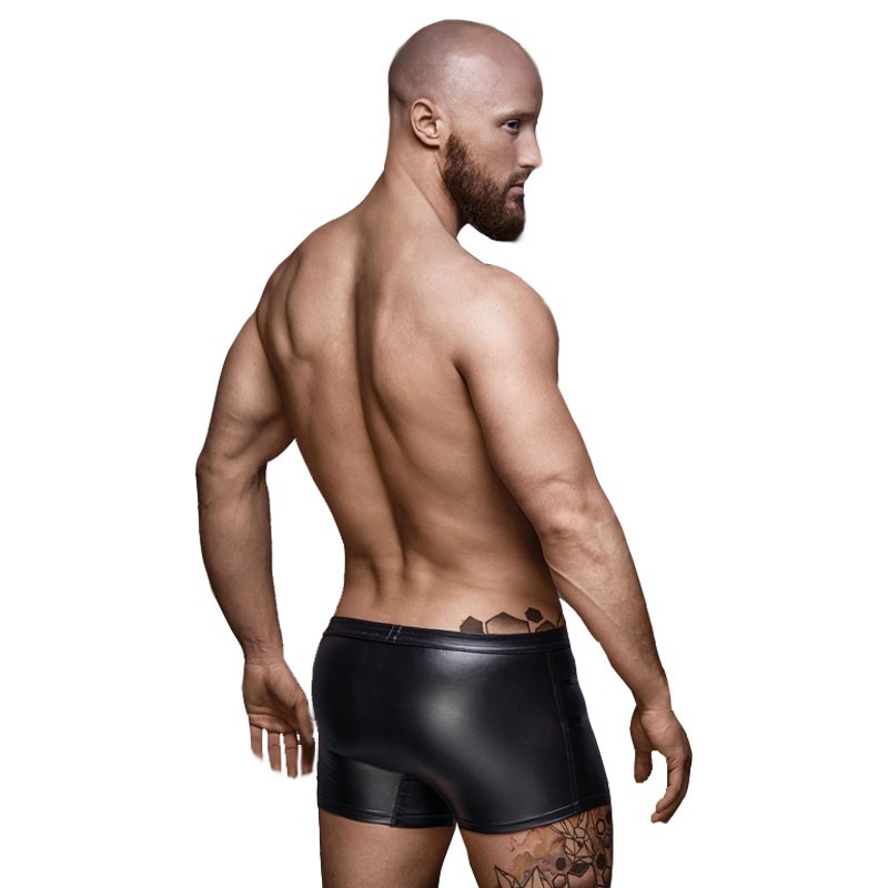 Boxeri Wetlook si Benzi Lucioase PVC cu Fermoar Frontal XL, Nr. 2, Erotic24.ro