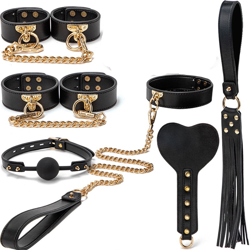 Set BDSM 6 Piese Luxury Negru/Auriu Passion Labs, #1, Erotic24.ro
