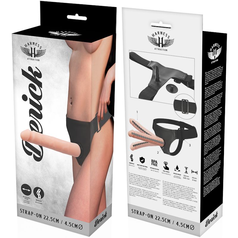 Strap On Derick pentru Femei Bendable Natural 22.5 cm, Nr. 5, Erotic24.ro