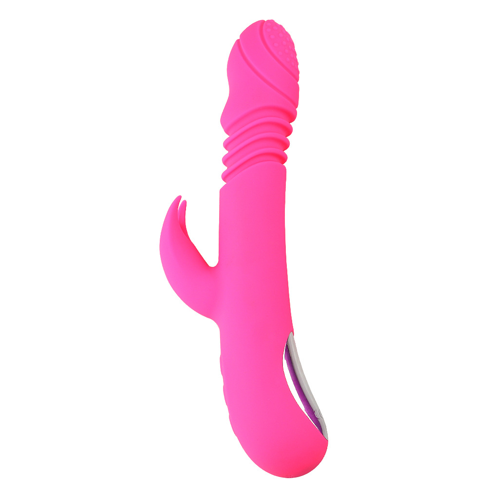 Vibrator Rabbit Heating 3 Modes Thrusting 7 Modes Vibrating Silicon USB Roz Inchis 24 cm Passion Labs, #3, Erotic24.ro