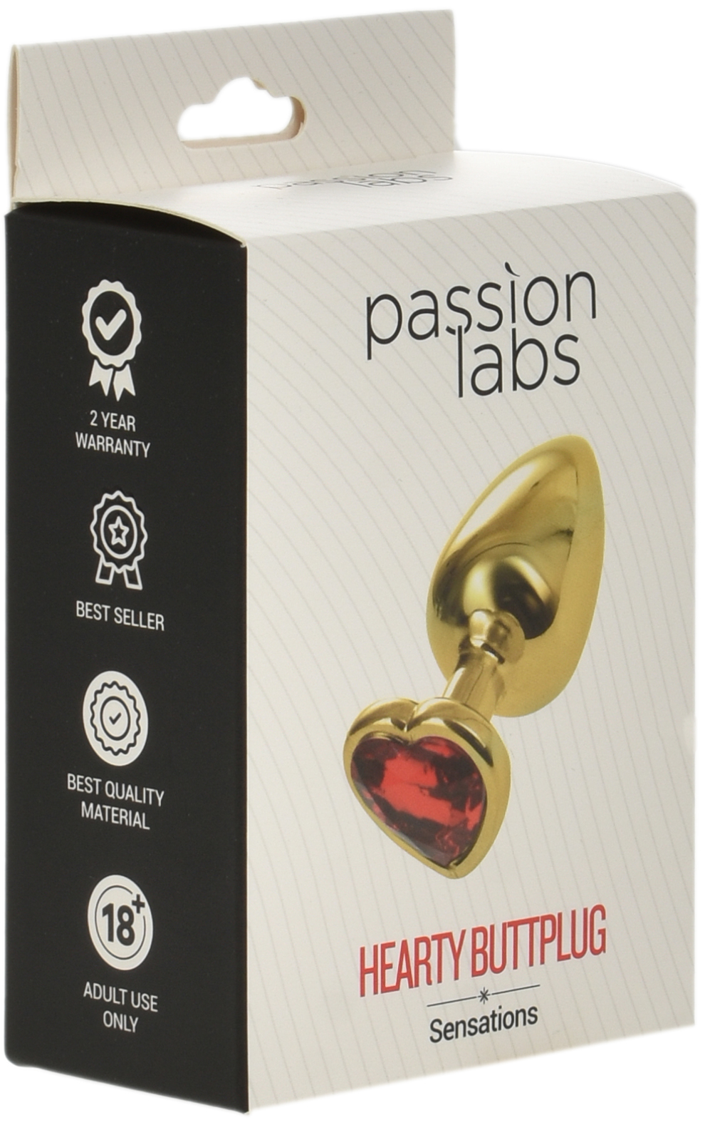 Dop Anal Hearty Buttplug Medium Argintiu/Negru Passion Labs, Nr. 3, Erotic24.ro