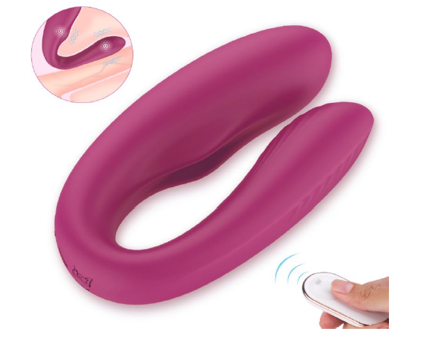 Vibrator Cuplu Luella Remote Control 9 Moduri Vibratii Silicon Rosu USB Guilty Toys, #1, Erotic24.ro
