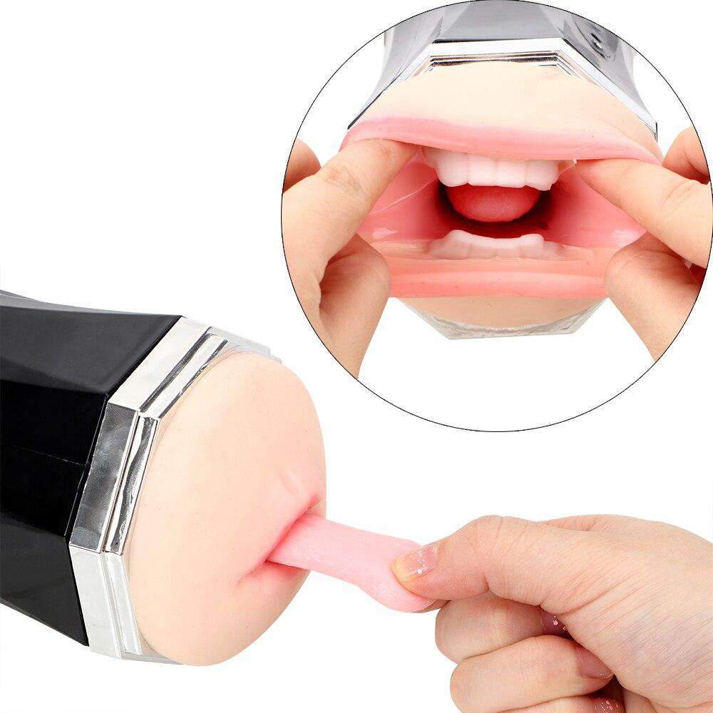 Masturbator Super Realist Dublu Mouth&Pussy Negru 25 cm Mokko Toys, #3, Erotic24.ro