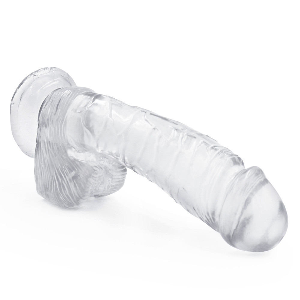Dildo Realist cu Ventuza Racoon 25.5 cm Transparent Mokko Toys, #7, Erotic24.ro