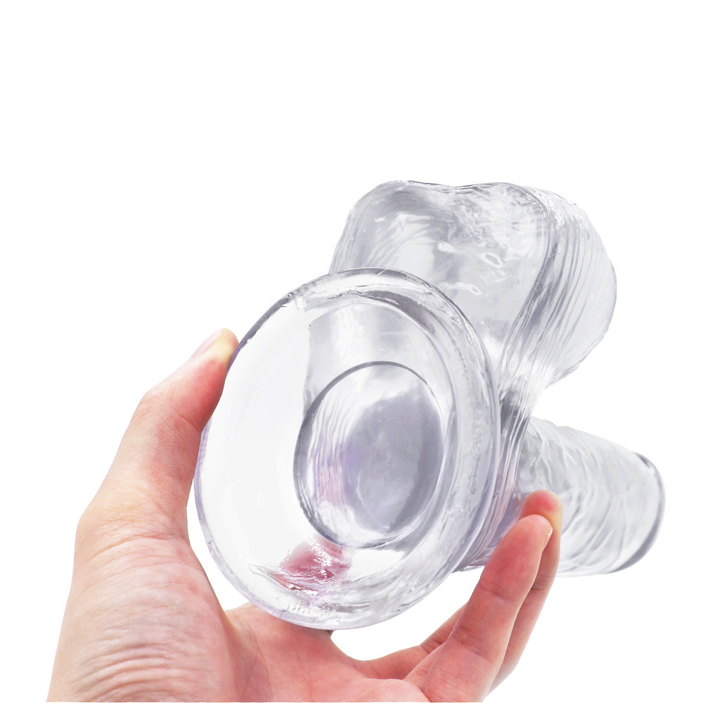 Dildo Realist cu Ventuza Racoon 25.5 cm Transparent Mokko Toys, #8, Erotic24.ro