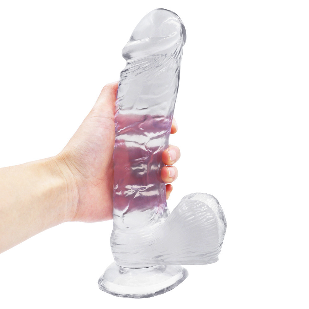 Dildo Realist cu Ventuza Racoon 25.5 cm Transparent Mokko Toys, #10, Erotic24.ro